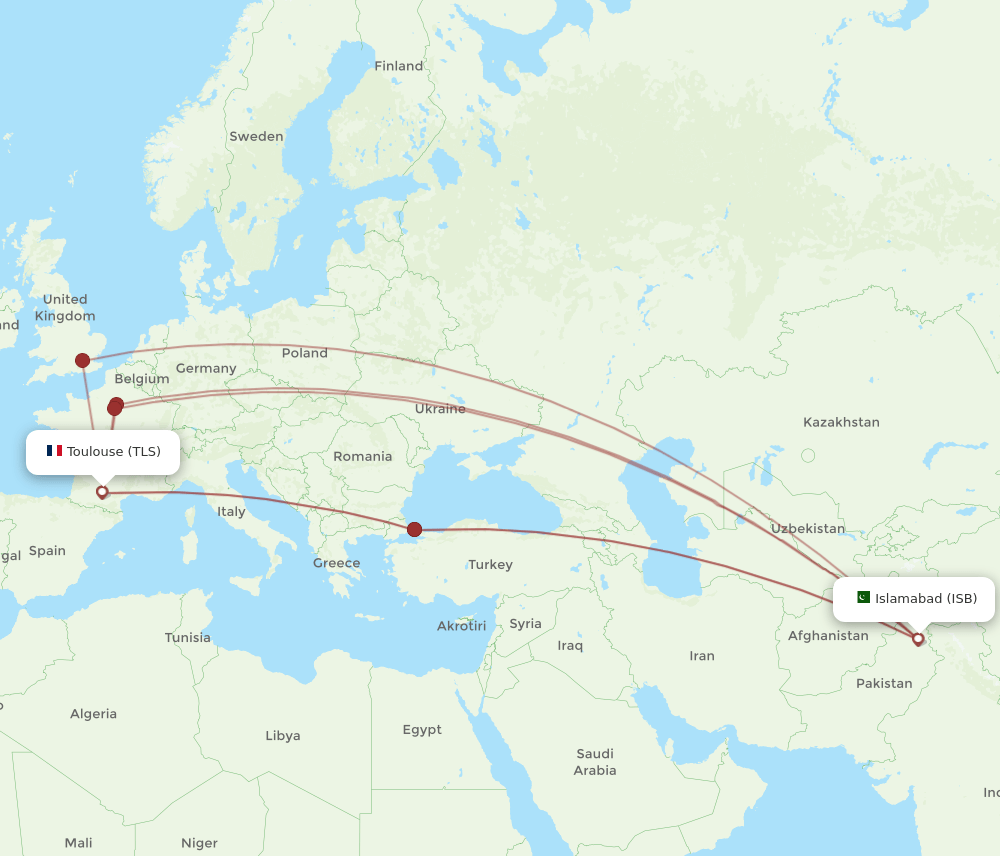 TLS-ISB flight routes