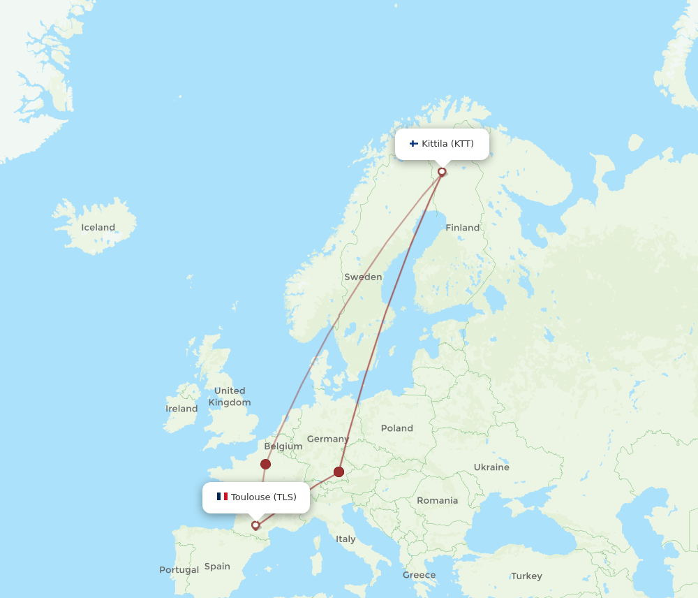 TLS-KTT flight routes