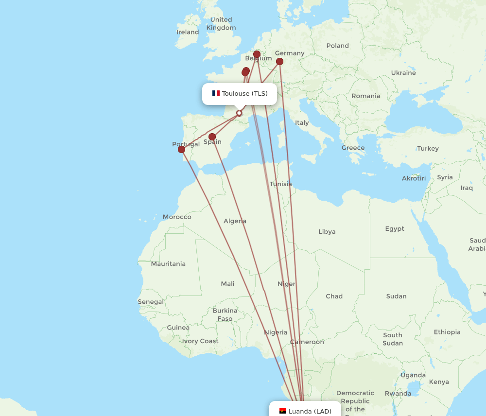 TLS-LAD flight routes