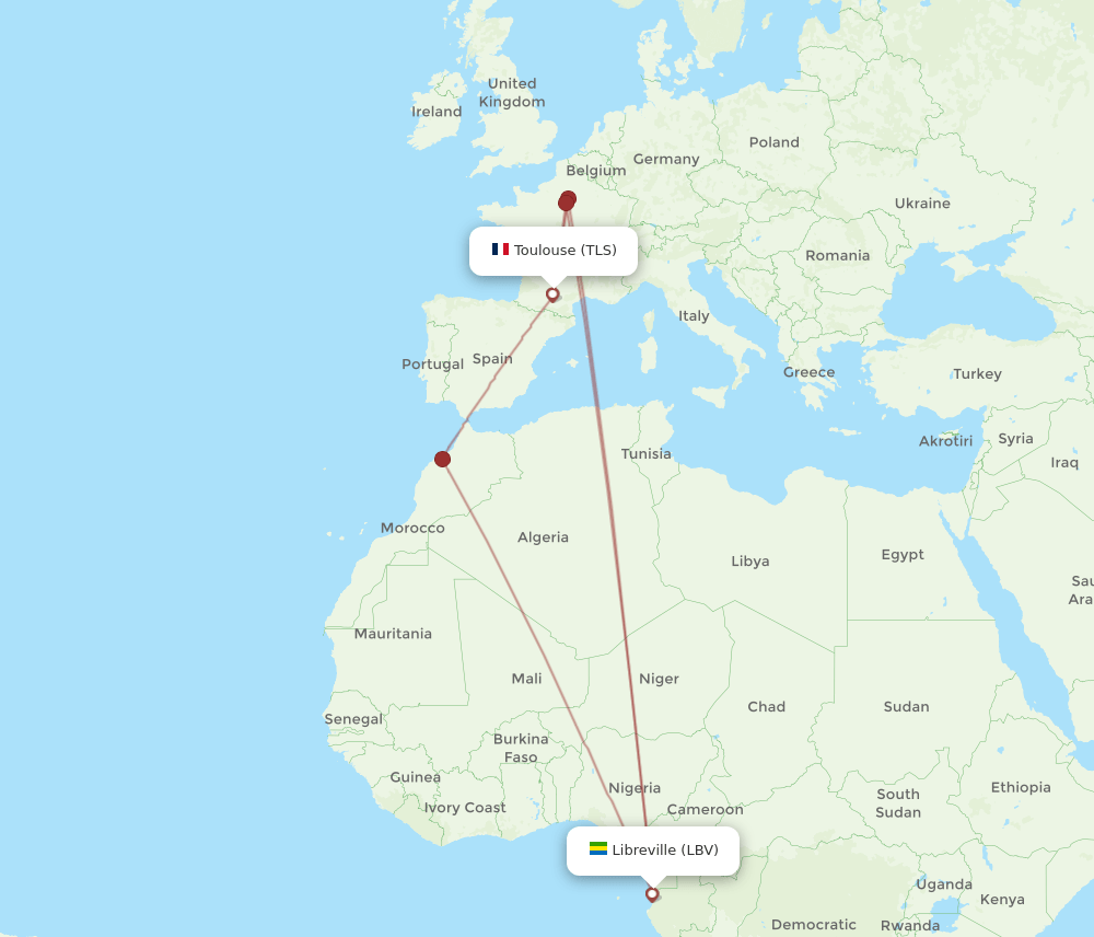 TLS-LBV flight routes