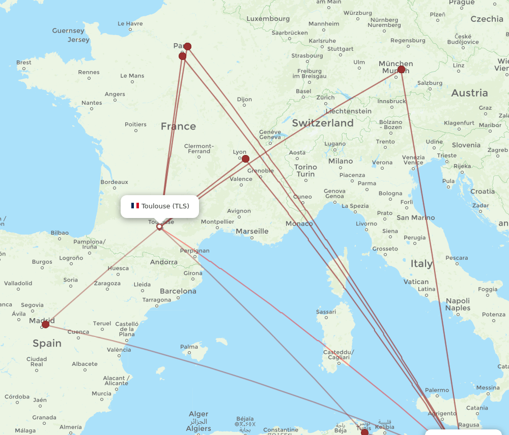 TLS-MLA flight routes