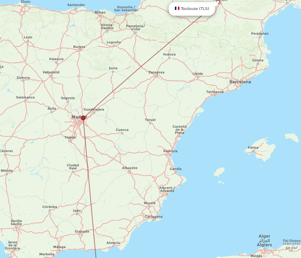 TLS-MLN flight routes