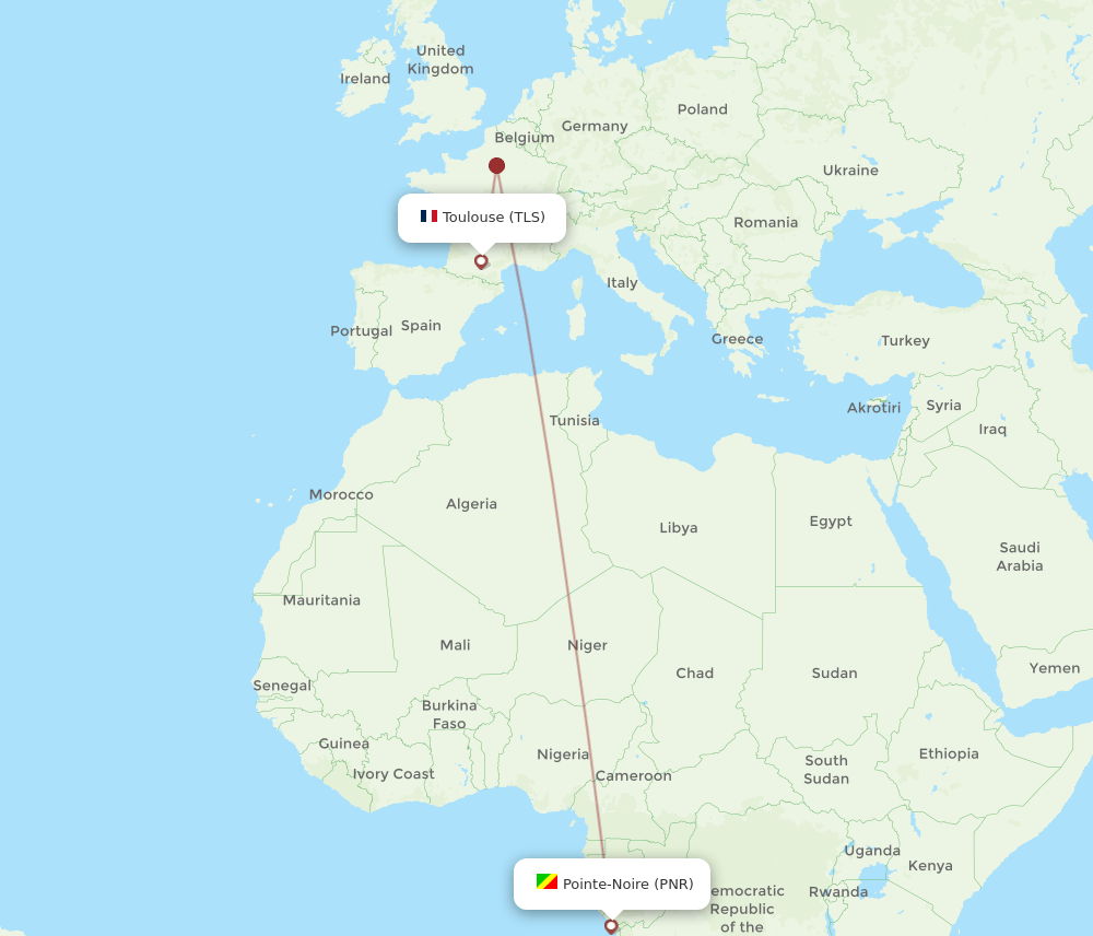 TLS-PNR flight routes
