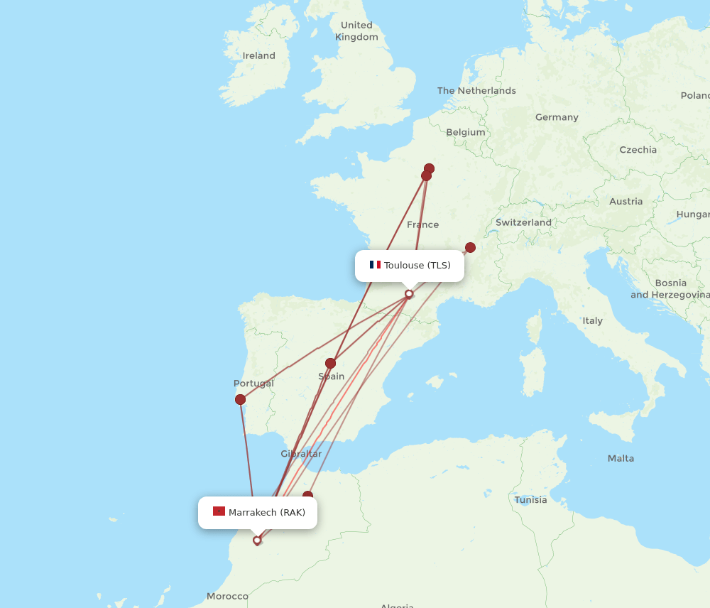 TLS-RAK flight routes