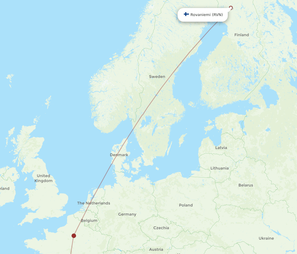 TLS-RVN flight routes