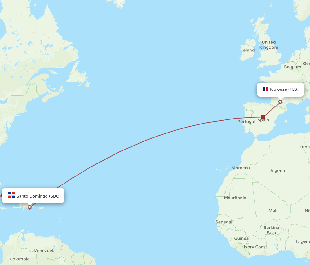 TLS-SDQ flight routes