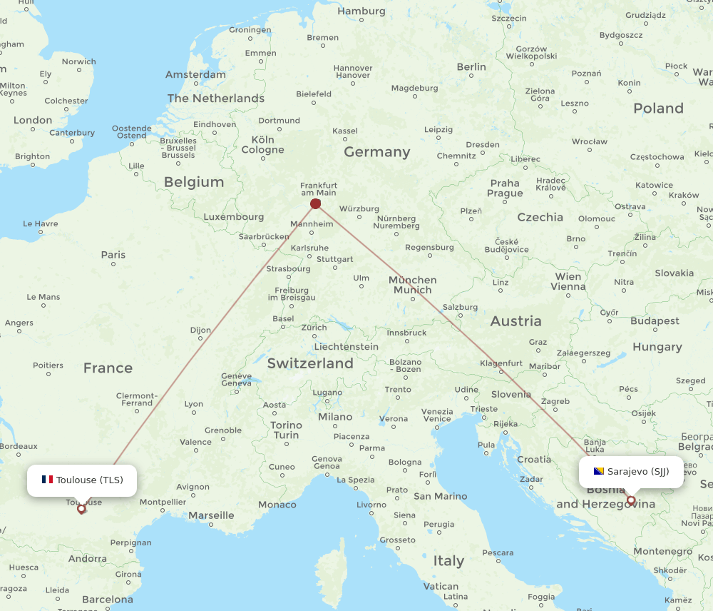 TLS-SJJ flight routes