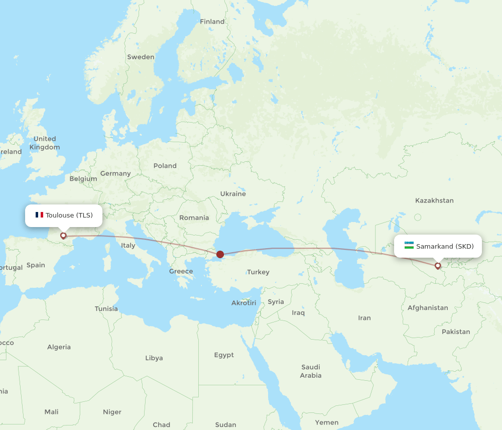 TLS-SKD flight routes