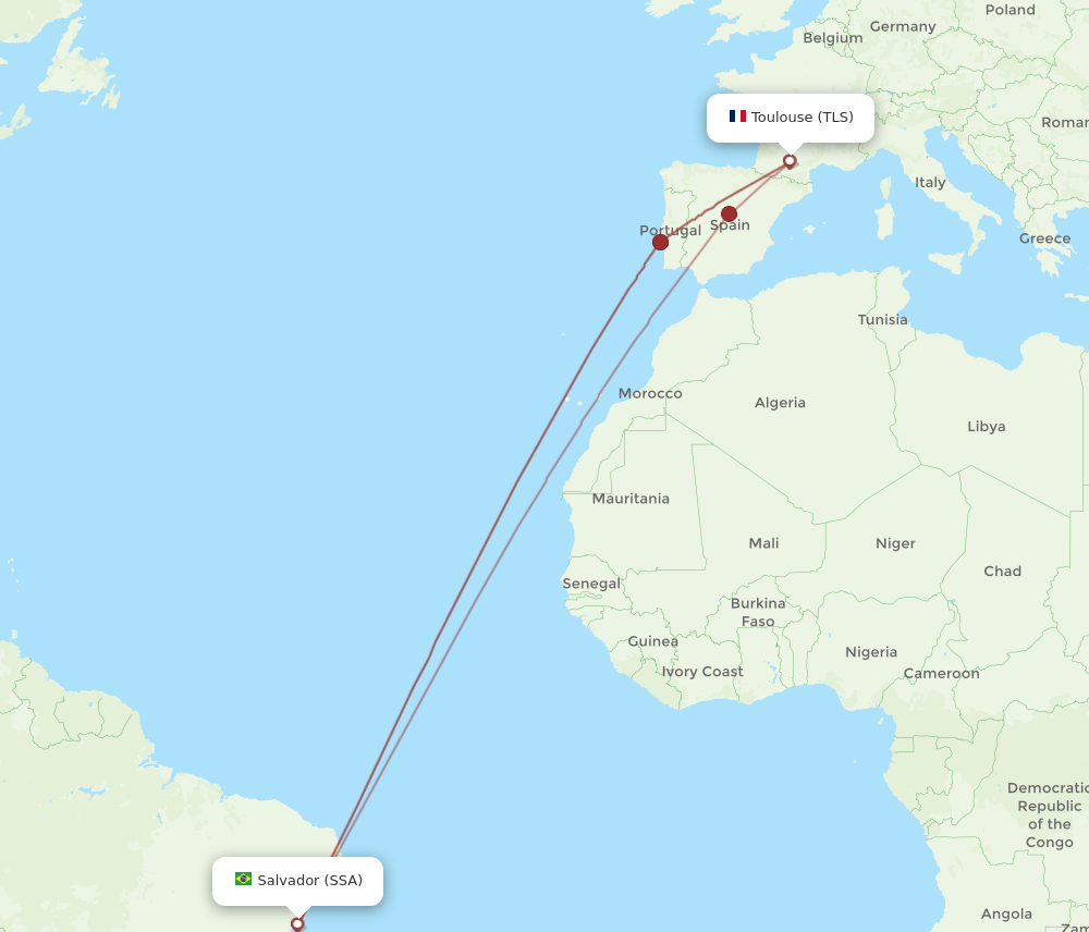 TLS-SSA flight routes