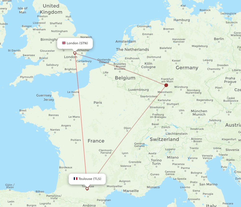 TLS-STN flight routes