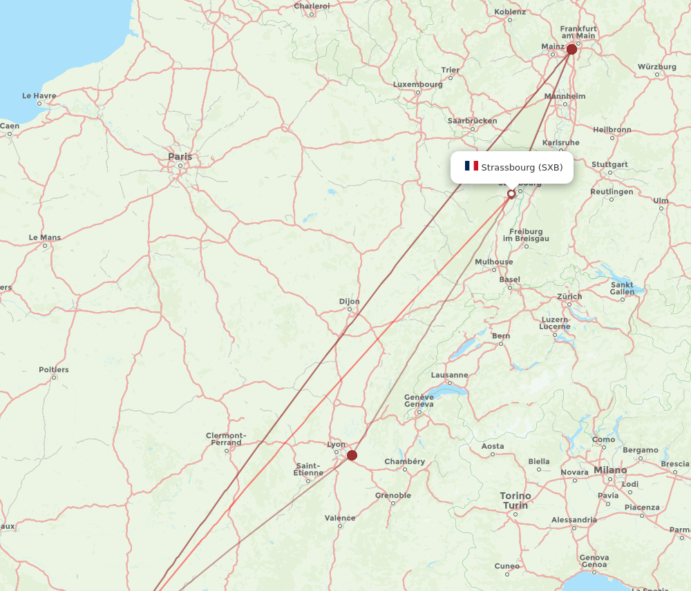 TLS to SXB flights and routes map