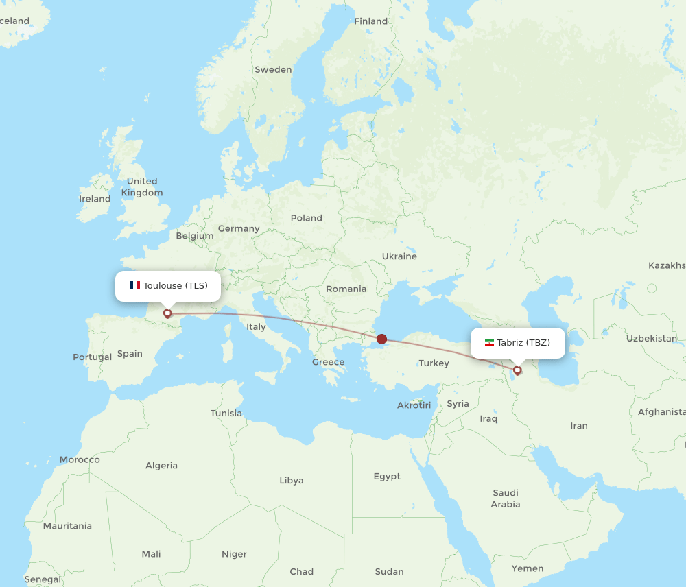 TLS-TBZ flight routes