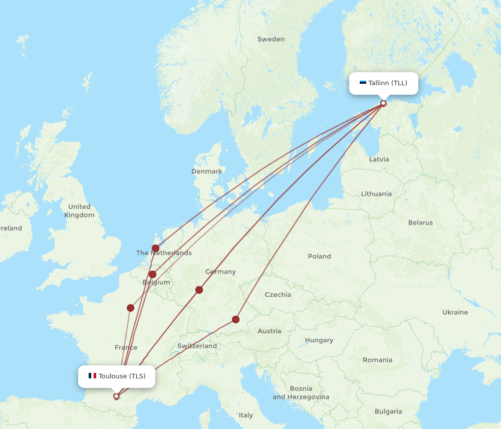 TLS-TLL flight routes