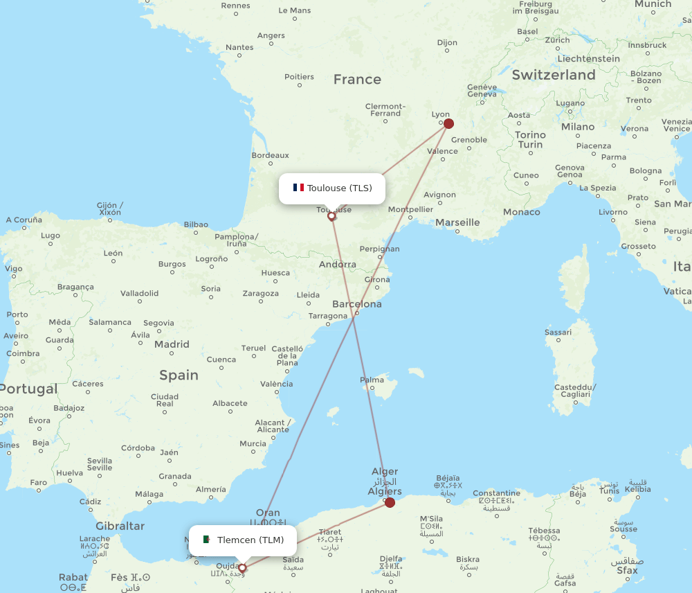 TLS-TLM flight routes