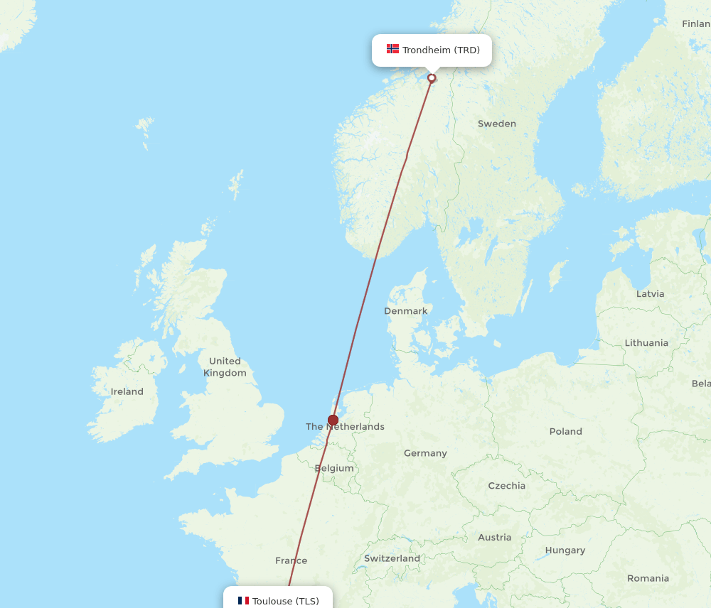 TLS-TRD flight routes