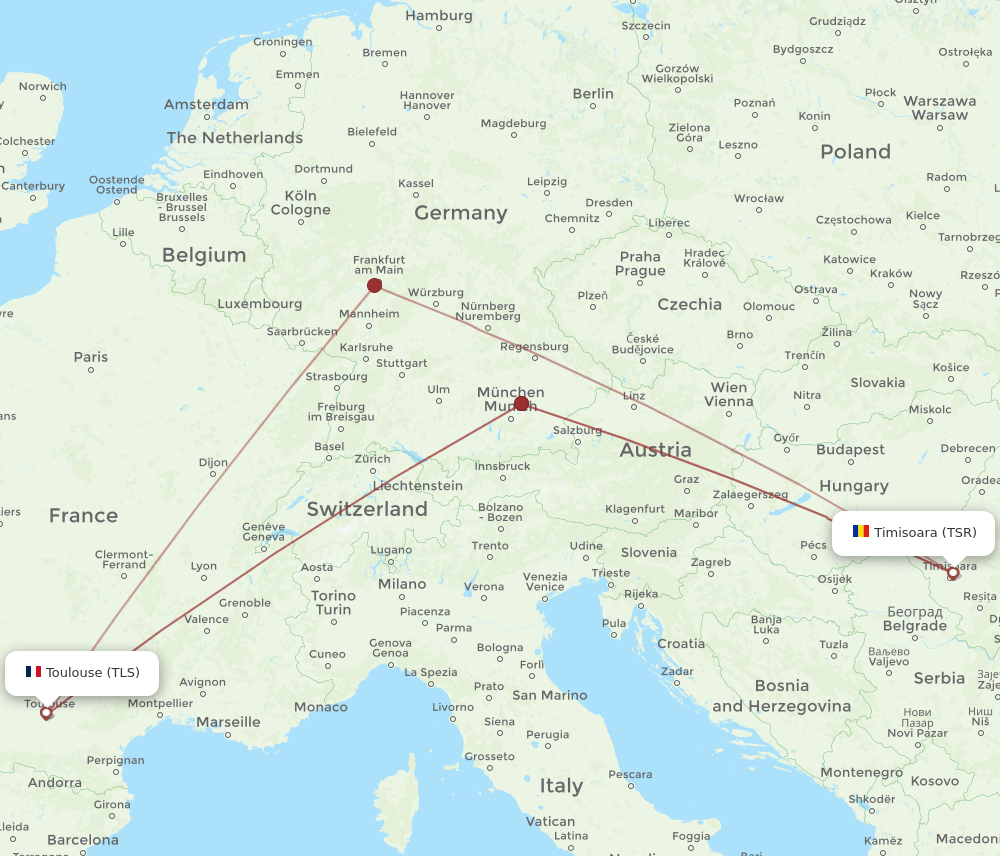 TLS-TSR flight routes