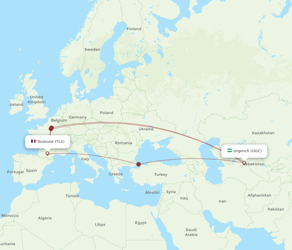 TLS-UGC flight routes