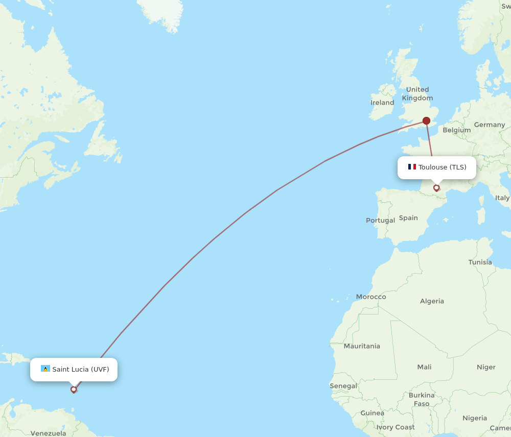 TLS-UVF flight routes