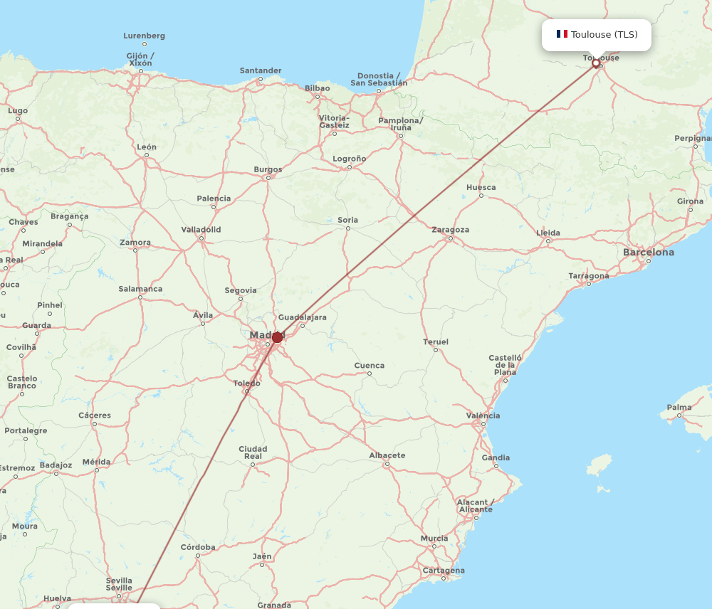 TLS-XRY flight routes