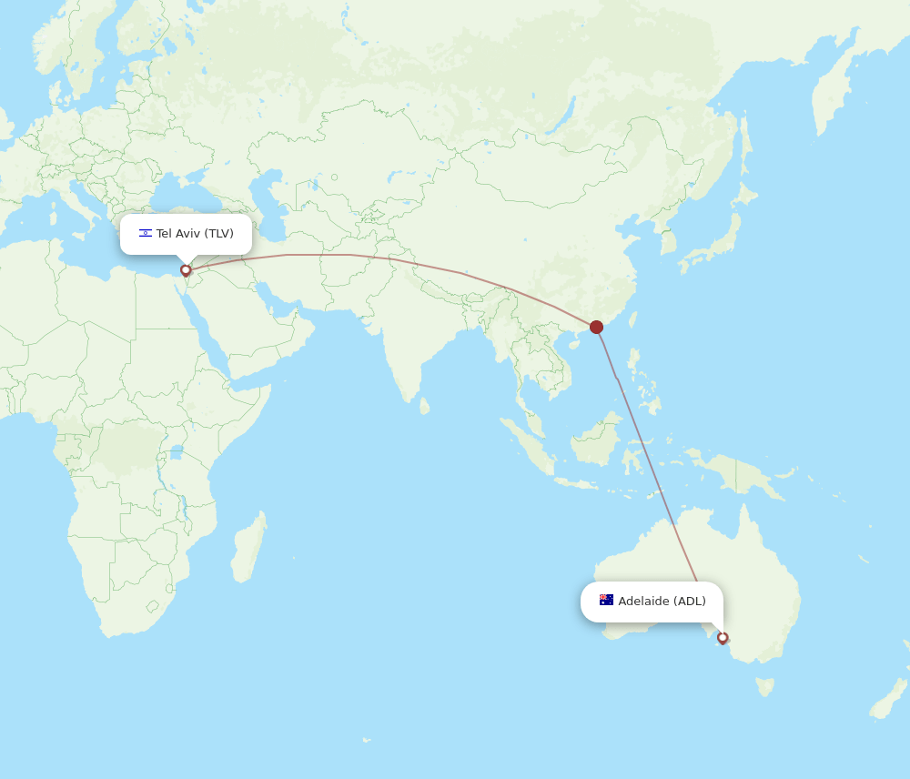 TLV-ADL flight routes