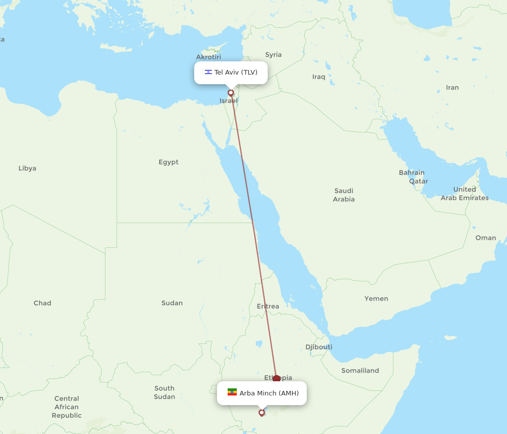TLV-AMH flight routes