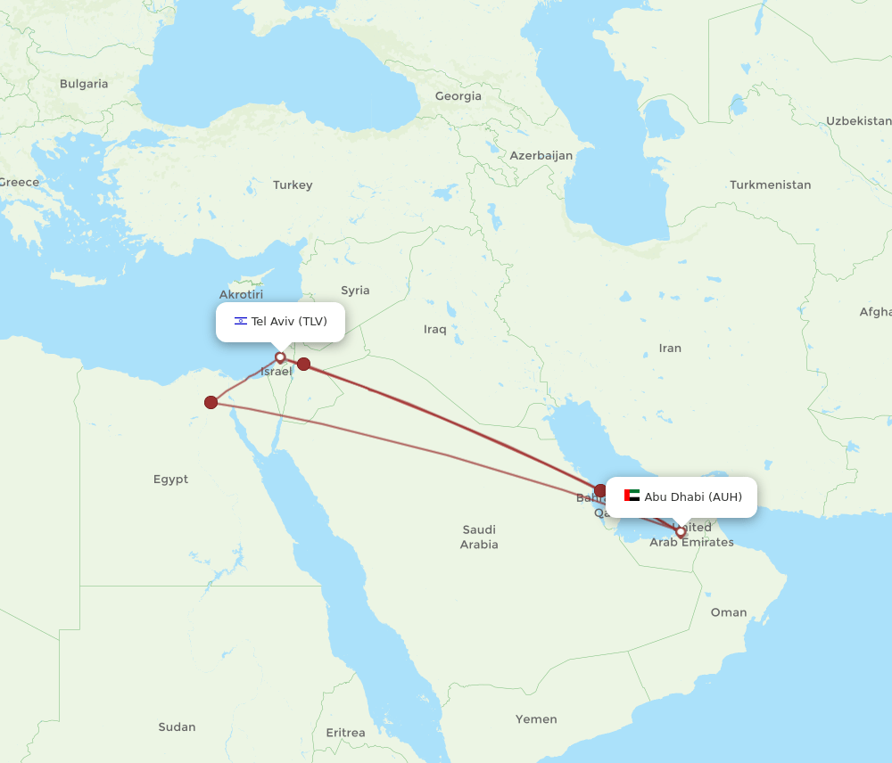 TLV-AUH flight routes