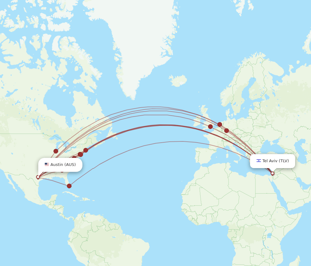 TLV-AUS flight routes
