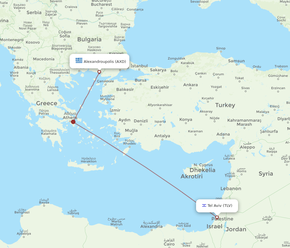 TLV-AXD flight routes