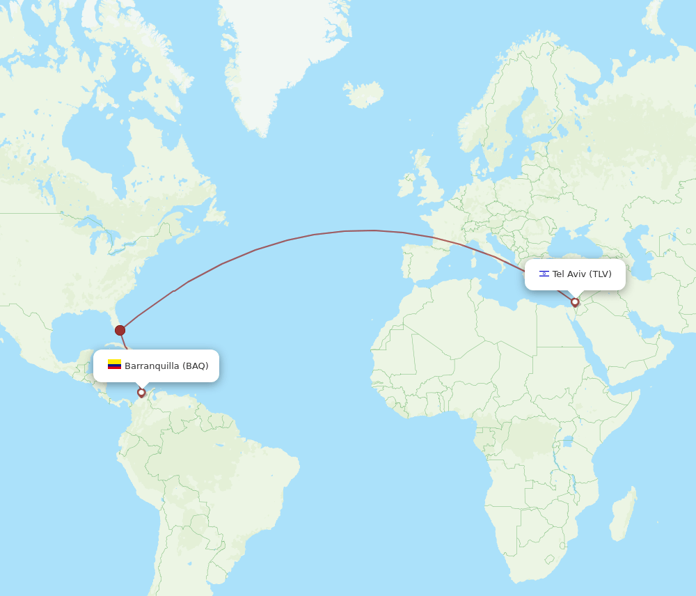TLV-BAQ flight routes