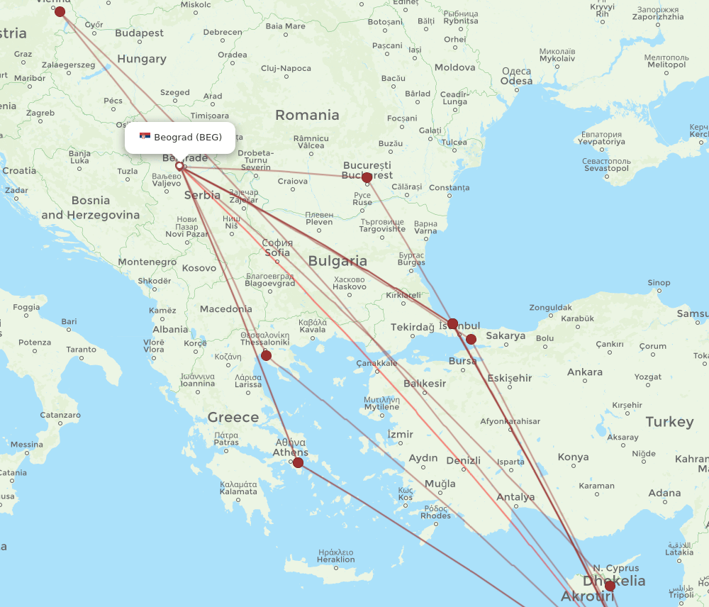 TLV-BEG flight routes