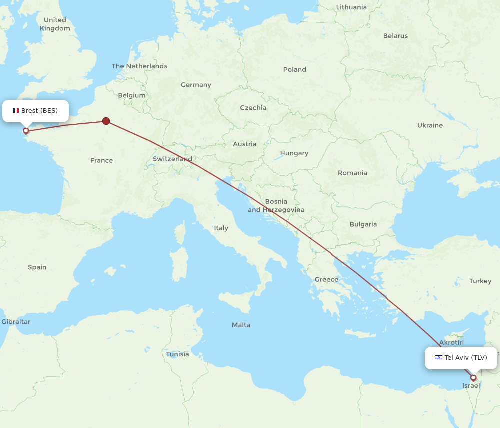 TLV-BES flight routes
