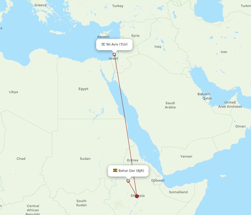 TLV-BJR flight routes