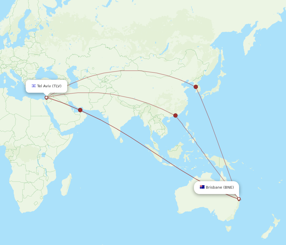 TLV-BNE flight routes