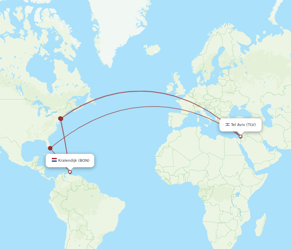 TLV-BON flight routes