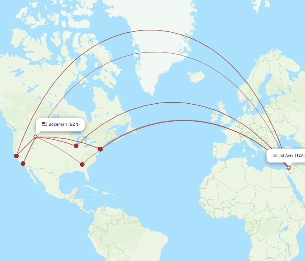 TLV-BZN flight routes