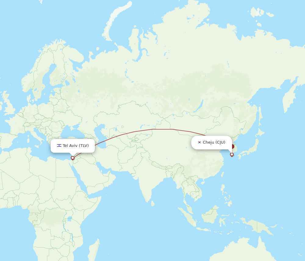 TLV-CJU flight routes