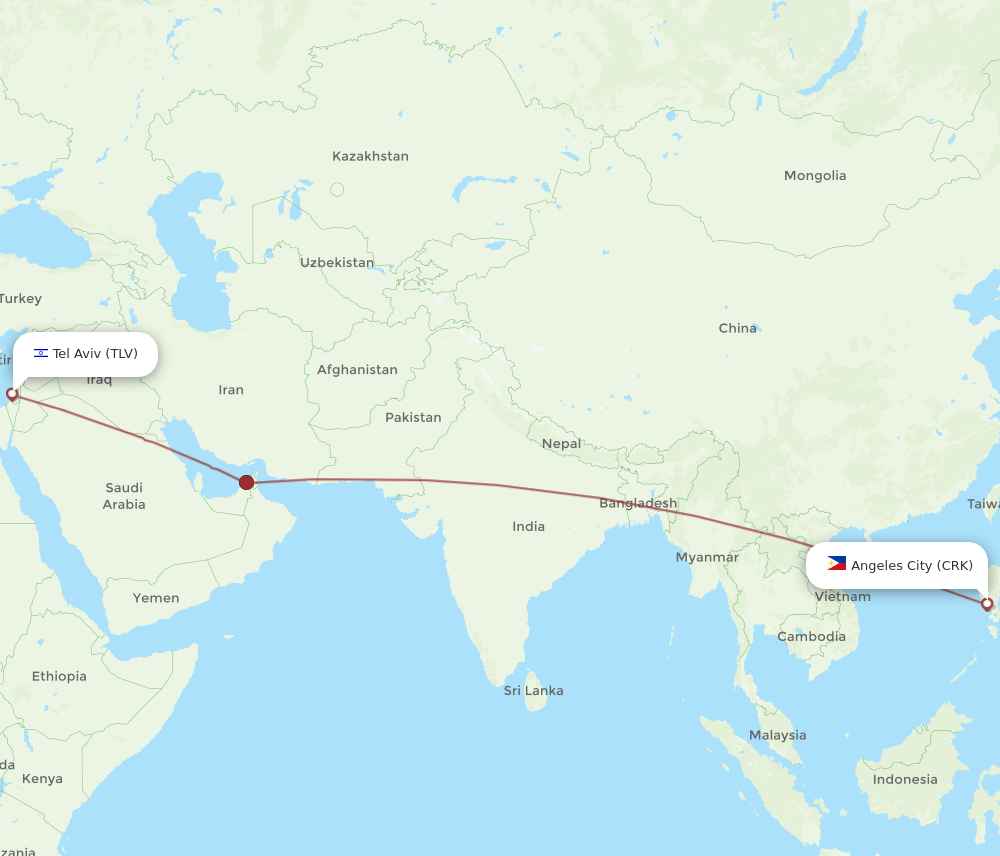 TLV-CRK flight routes