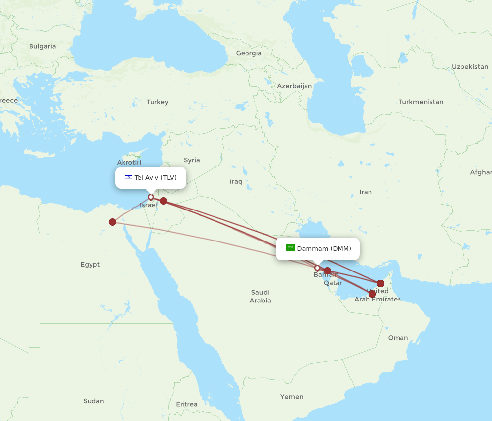TLV-DMM flight routes