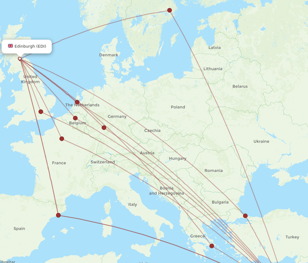 TLV-EDI flight routes