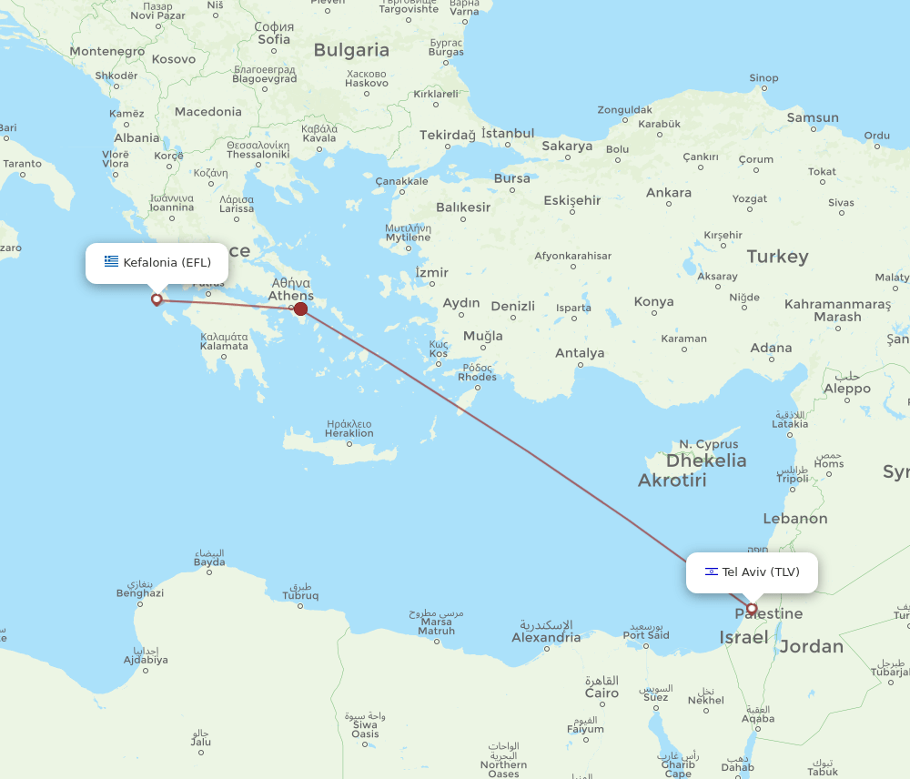 TLV-EFL flight routes