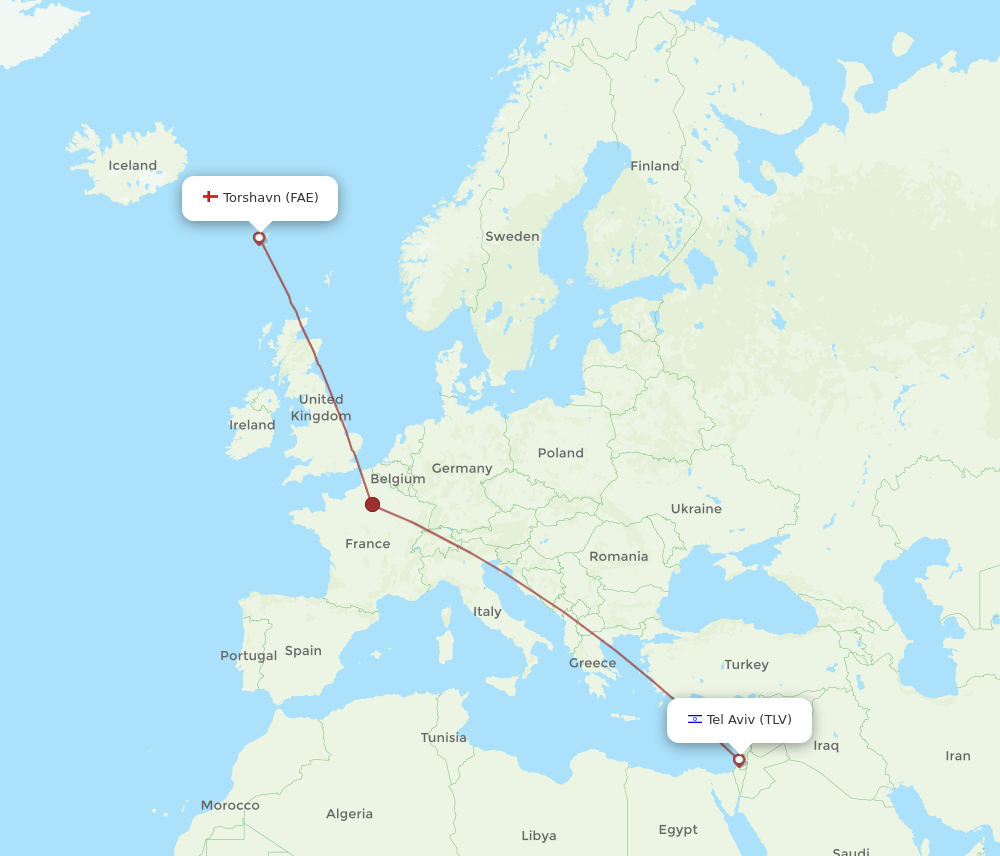 TLV-FAE flight routes