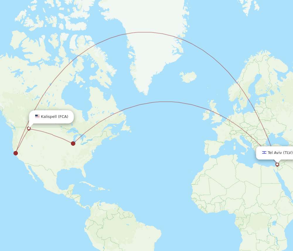 TLV-FCA flight routes
