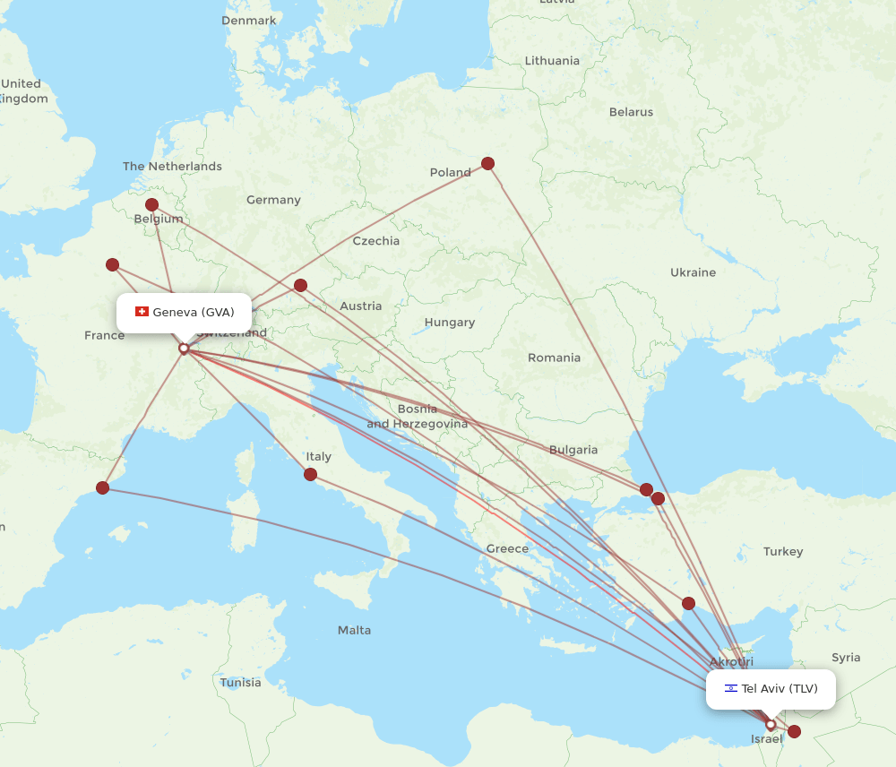 TLV-GVA flight routes