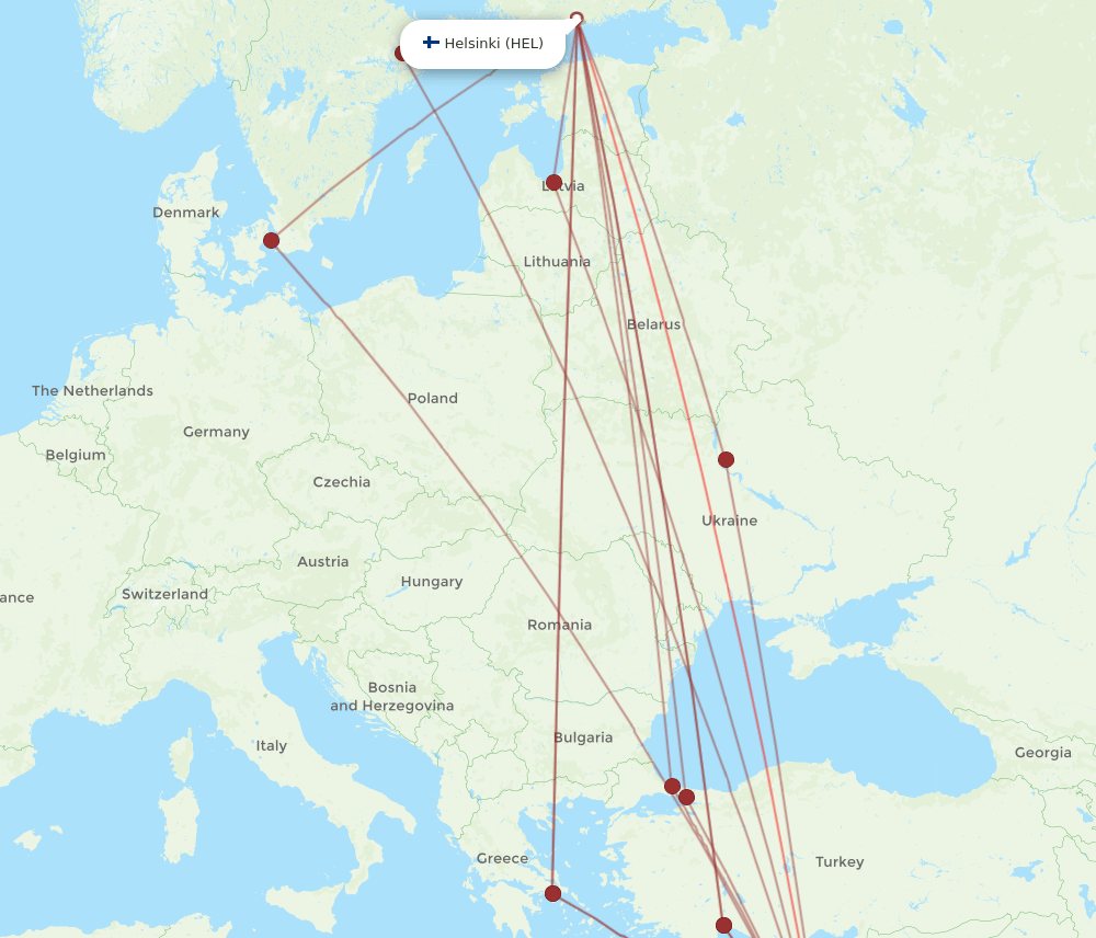 TLV-HEL flight routes