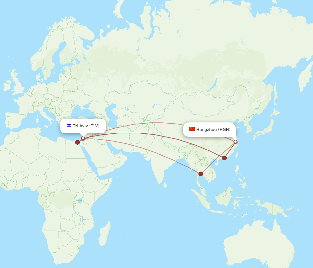 TLV-HGH flight routes
