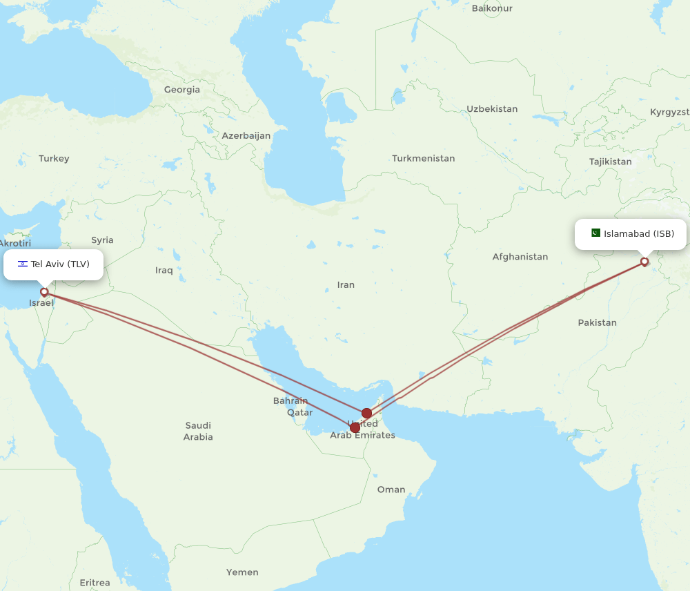 TLV-ISB flight routes