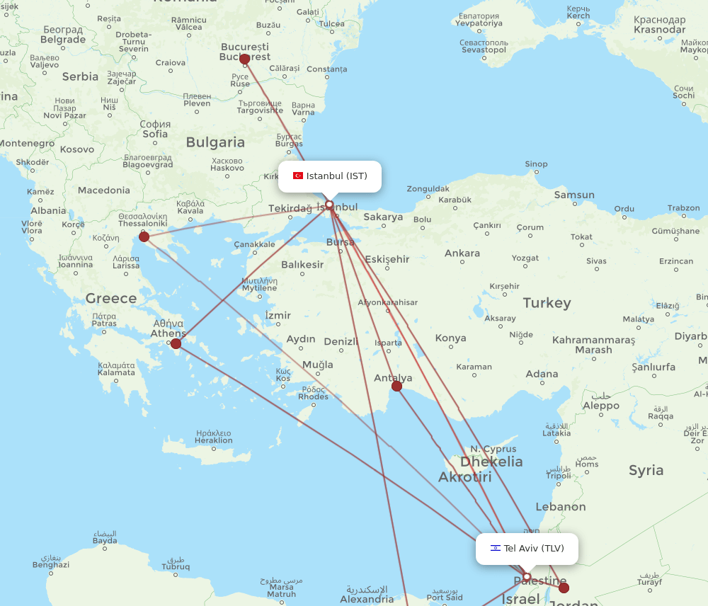 TLV-IST flight routes