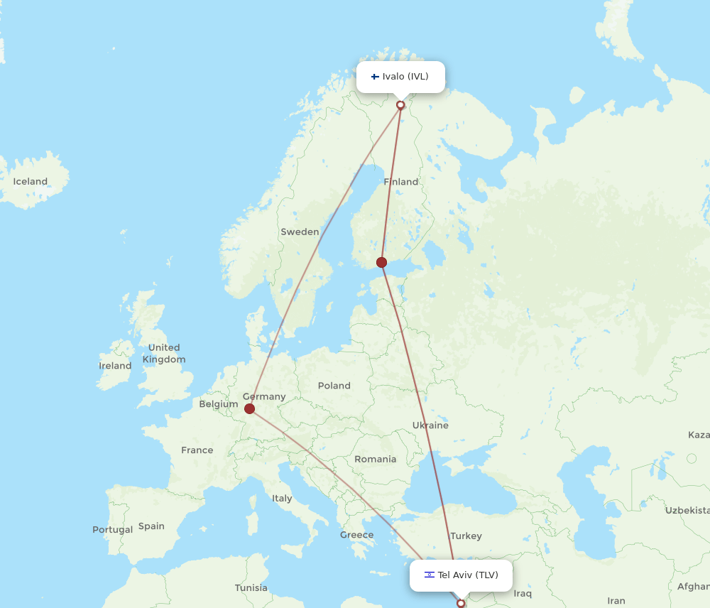 TLV-IVL flight routes