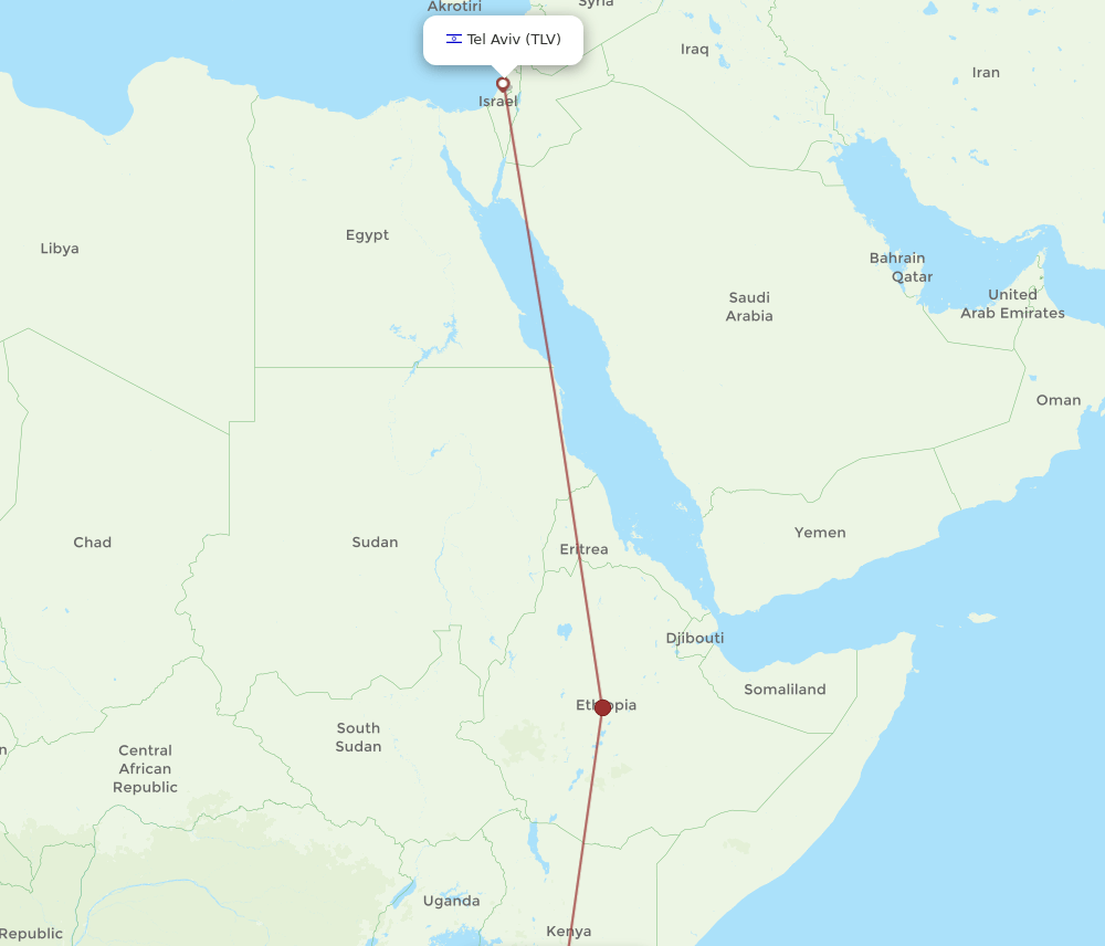 TLV-JRO flight routes