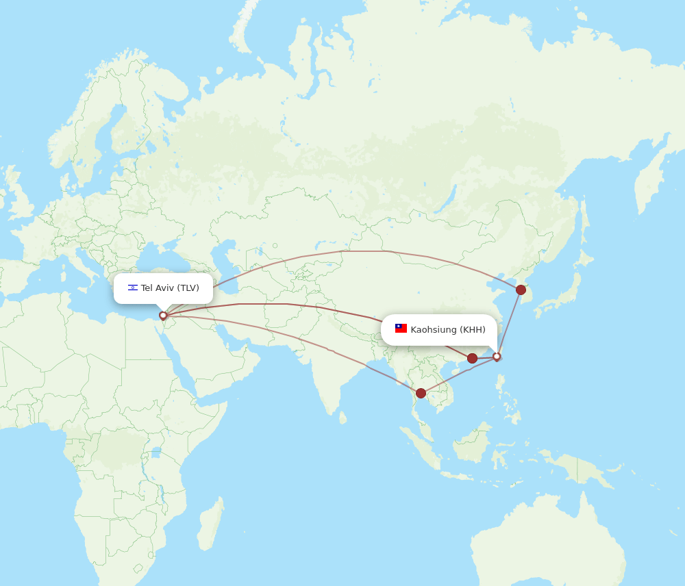 TLV-KHH flight routes